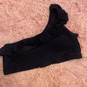 Ruffed one shoulder swim top